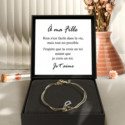 À ma Fille - Bracelet noeud d'amour