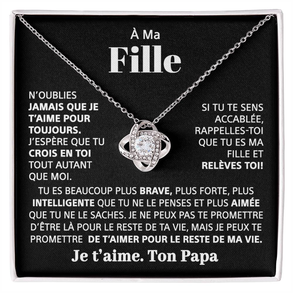 À ma Fille – Collier avec nœud d’amour « Je crois en toi »