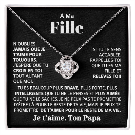 À ma Fille – Collier avec nœud d’amour « Je crois en toi »