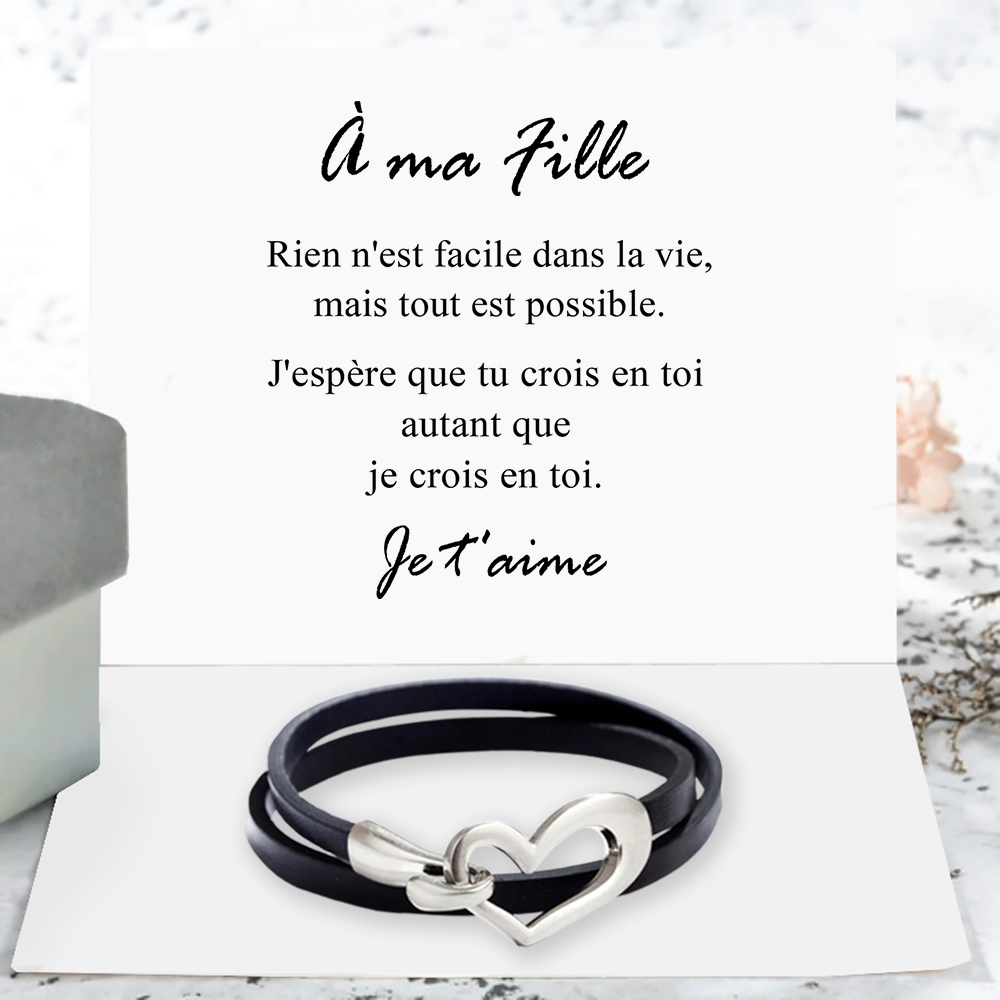 À ma fille - Bracelet coeur