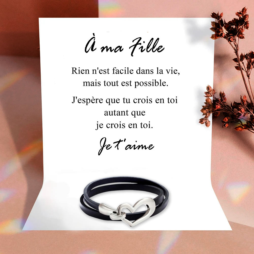 À ma fille - Bracelet coeur