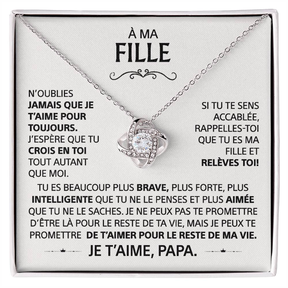 À ma Fille - Collier noeud d'amour, de papa