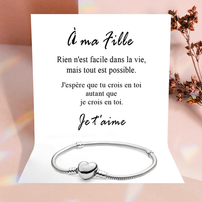 À ma Fille - Bracelet coeur