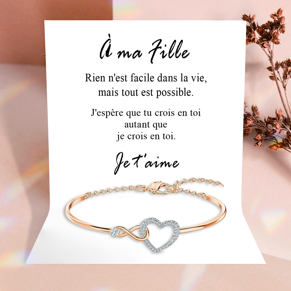 À ma Fille - Bracelet infini en or rose