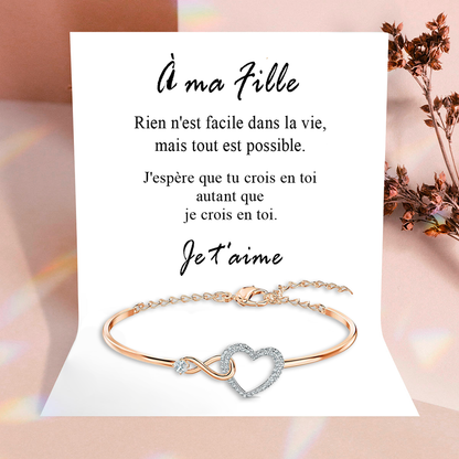 À ma Fille - Bracelet infini en or rose