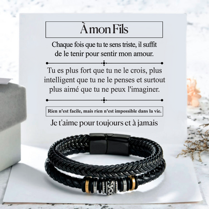 À mon fils - Bracelet en cuir