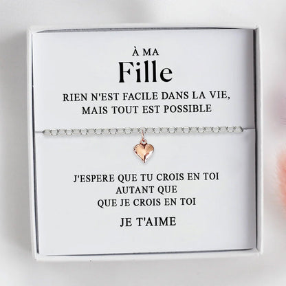 À ma Fille - Bracelet coeur