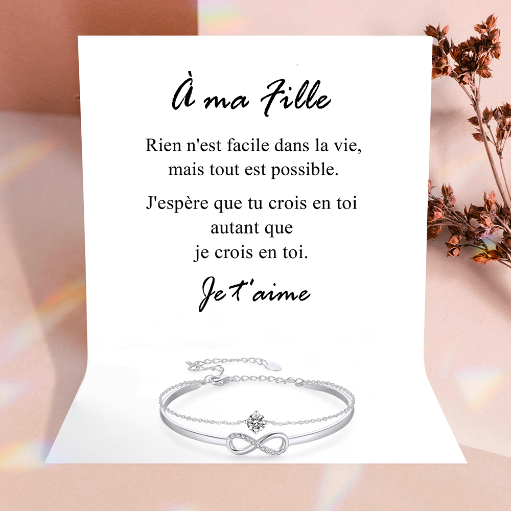 À ma Fille - bracelet avec pierre de naissance