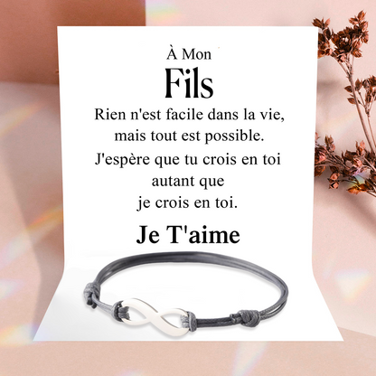 Bracelet infini - À mon Fils ou à ma Fille