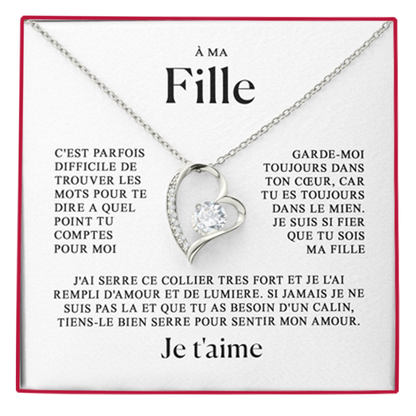 À ma fille - Je t'aime Collier coeur