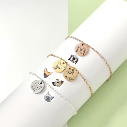 Bracelet portrait d'animal de compagnie