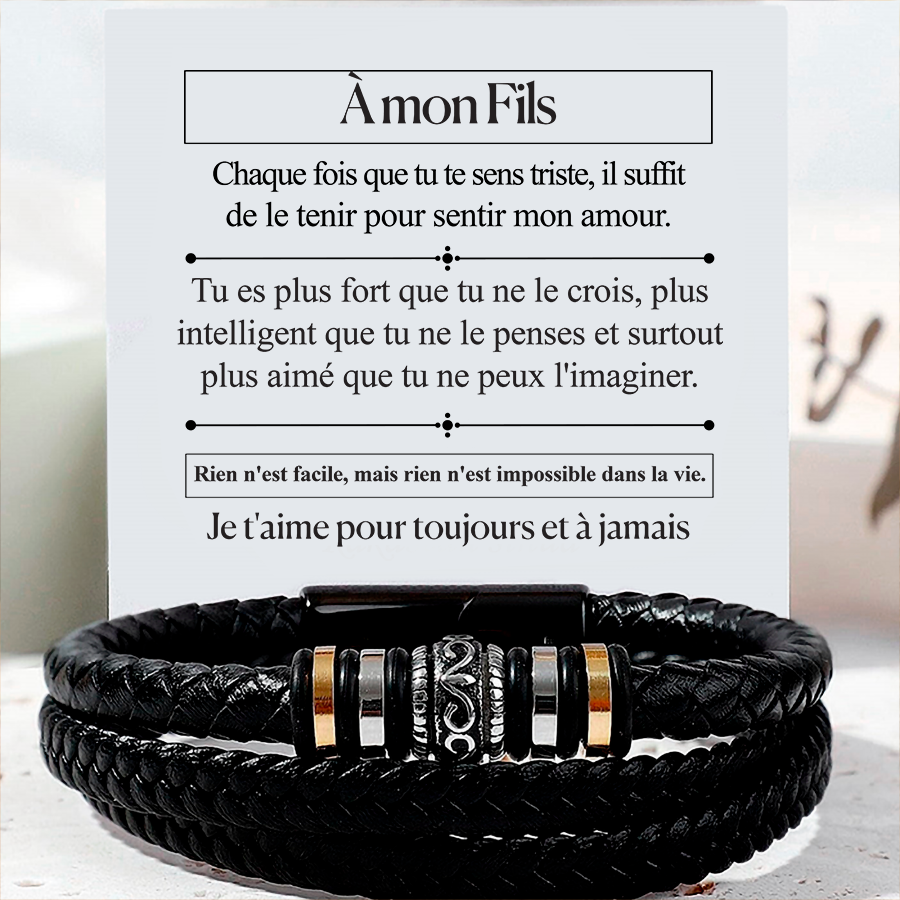 À mon fils - Bracelet en cuir