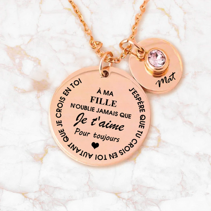 Collier familial - N'oublie jamais que je t'aime