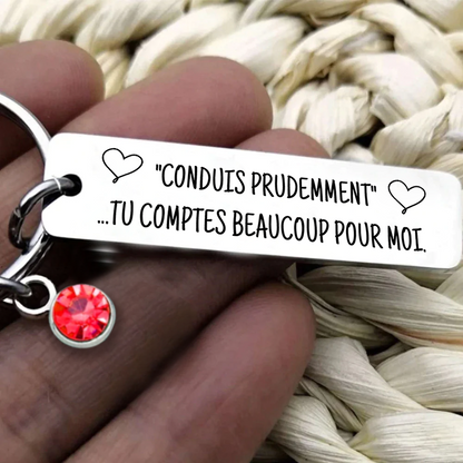 Conduisez en toute sécurité - Porte-clés Birthstone