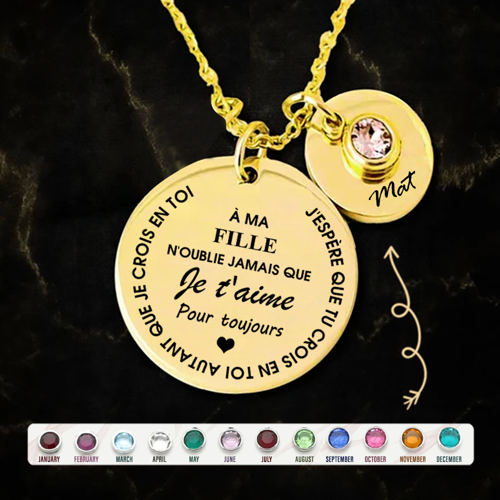 Collier familial - N'oublie jamais que je t'aime