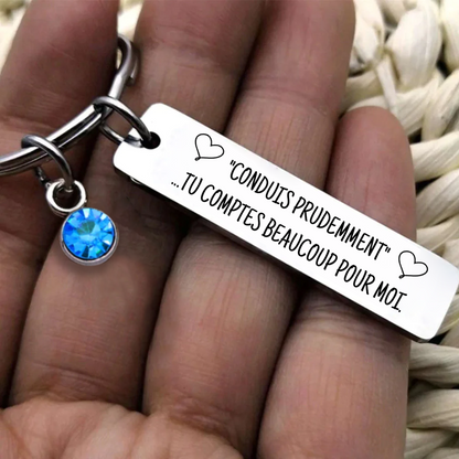 Conduisez en toute sécurité - Porte-clés Birthstone