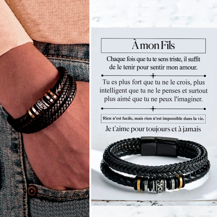 À mon fils - Bracelet en cuir