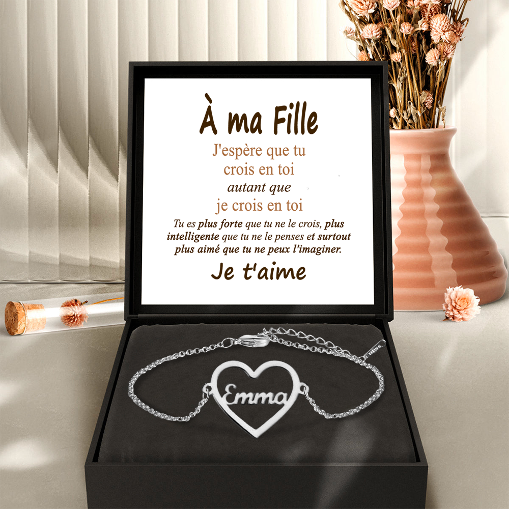 À ma Fille - Bracelet coeur