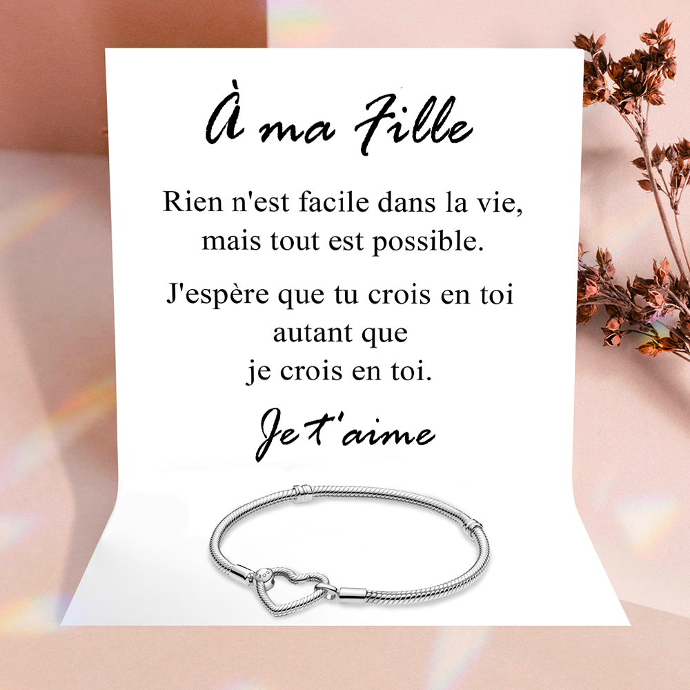 À ma Fille - Bracelet coeur