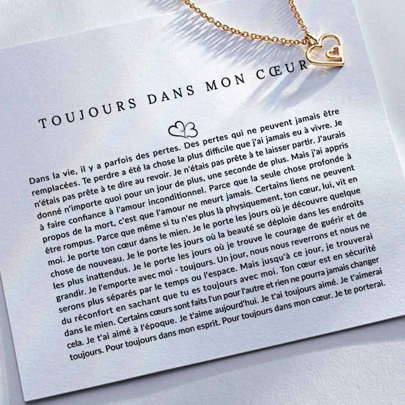 Collier Pour Toujours Dans Mon Esprit, Toujours Dans Mon Cœur