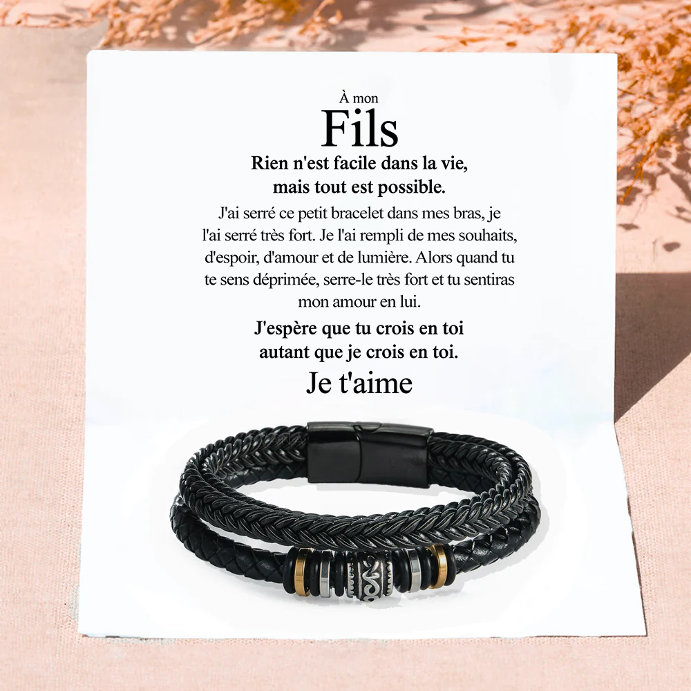 À mon Fils - j'ai serré ce bracelet dans mes bras avec mon amour