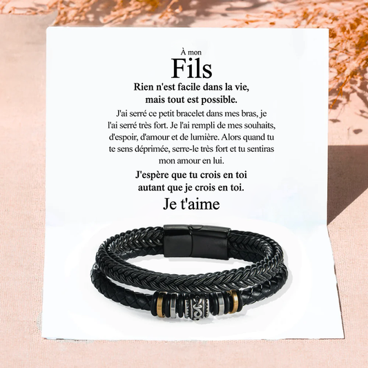 À mon Fils - j'ai serré ce bracelet dans mes bras avec mon amour