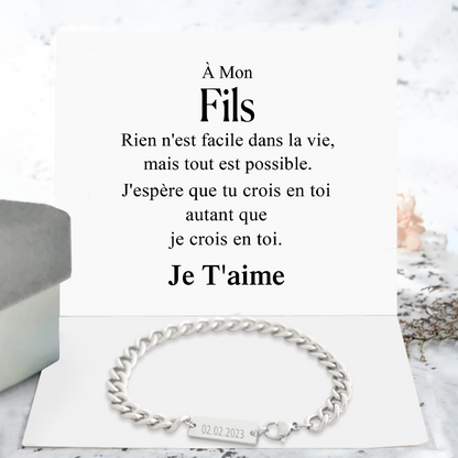 Bracelet de famille - A mon Fils ou à ma Fille