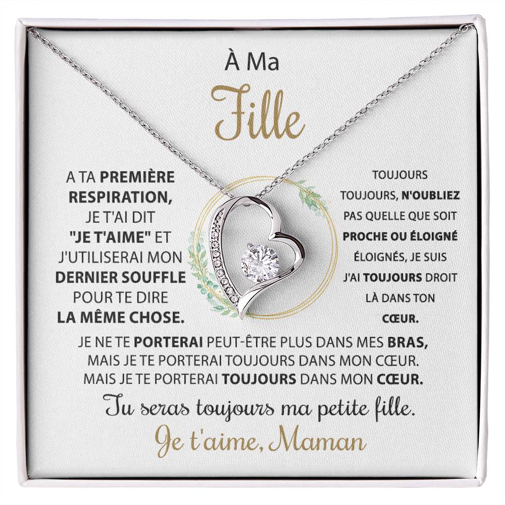 À ma fille - Collier coeur d'amour, de maman