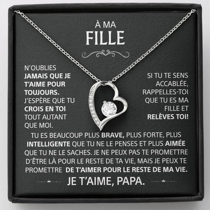 À Ma Fille - Collier coeur d'amour